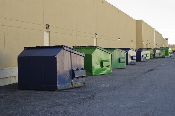 Commerical Dumpsters Row of Dumpsters